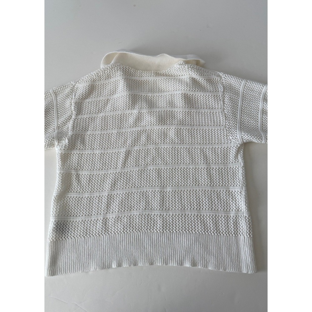 Old Navy Womens Crochet Knit Polo Sweater Lot 2 Short Sleeve Large - Picture 3 of 13